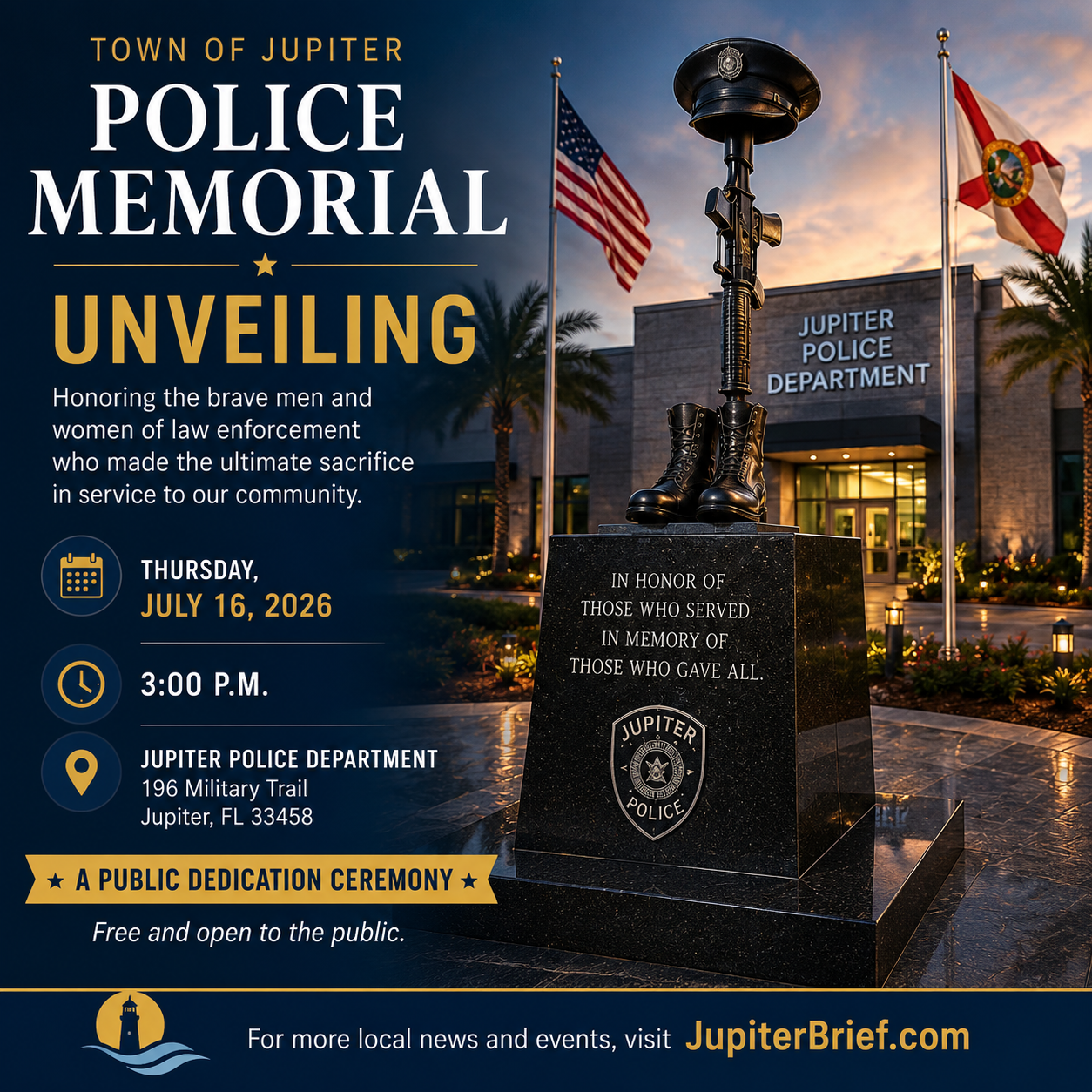 Jupiter Police Memorial Statue Dedication
