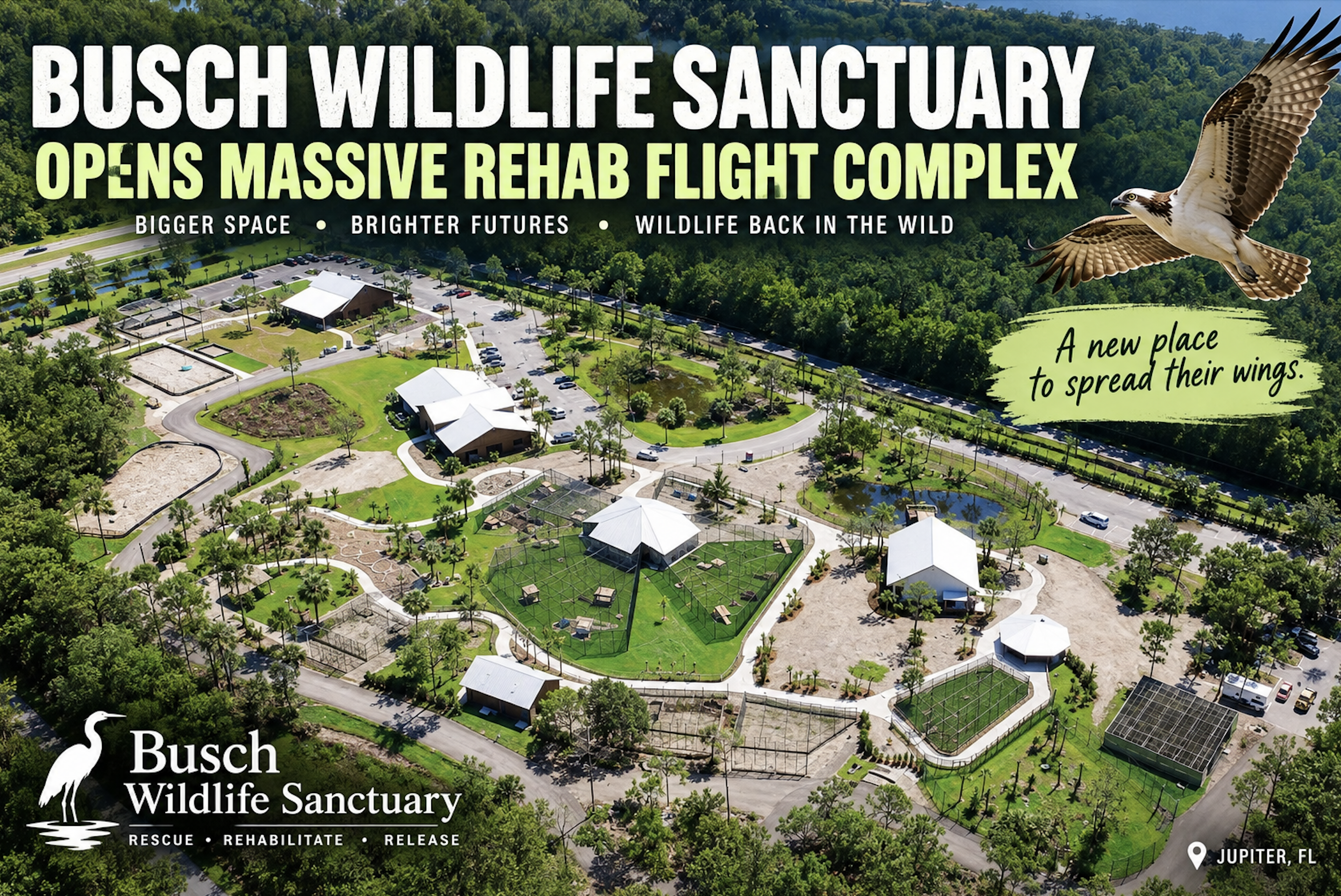 Taking Wing Again: Busch Wildlife Sanctuary Opens Mass Flight Complex in Jupiter Farms