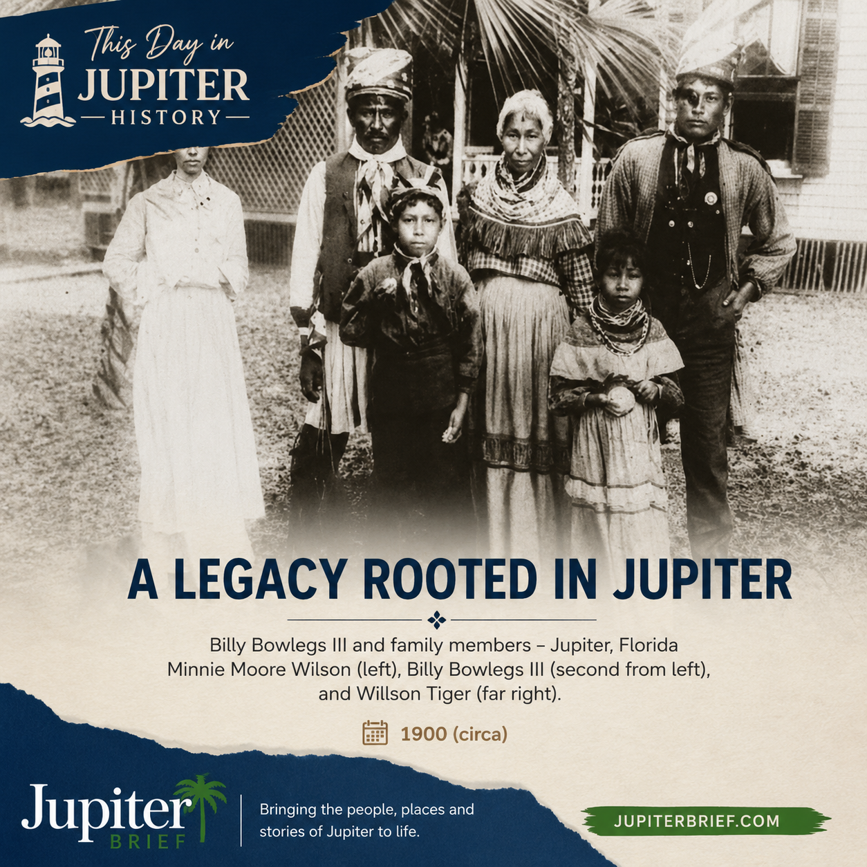 A Rare 1900 Photograph Captures Billy Bowlegs III and Family in Jupiter